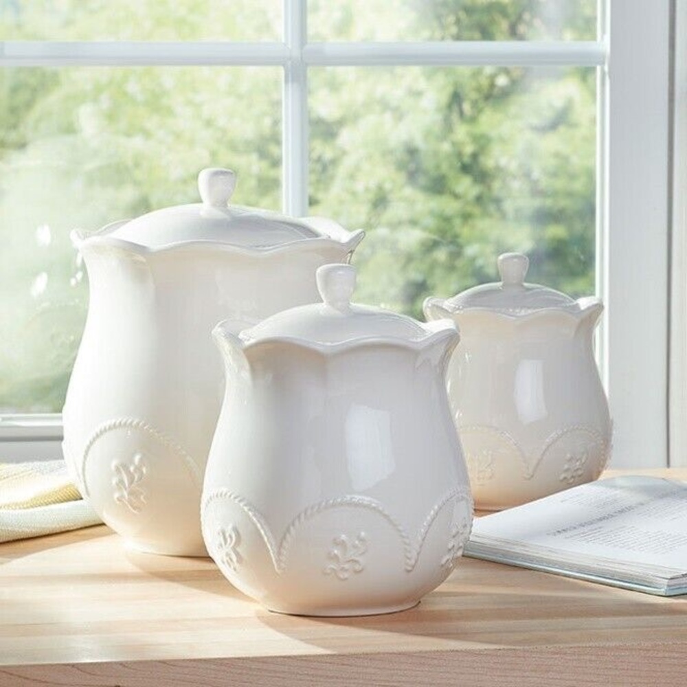 PRINCESS HOUSE Elegant White  Canister Set